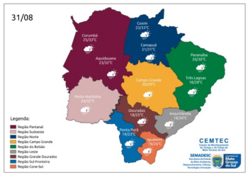Tão instável quanto as nossas emoções, essa é a previsão do tempo para o último dia de agosto