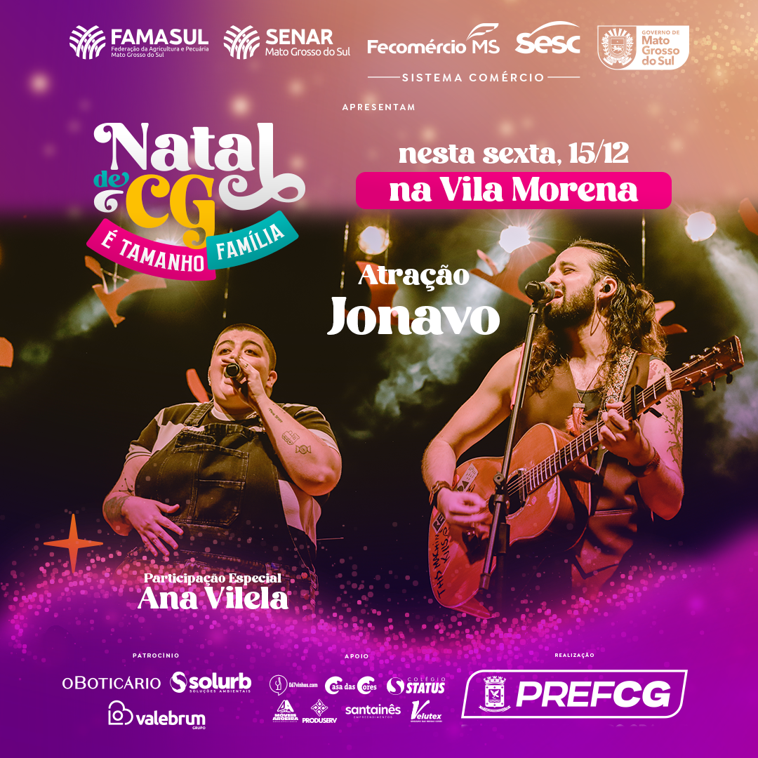 Ana Vilela participa de show de artista campo-grandense nesta sexta-feira na Cidade do Natal