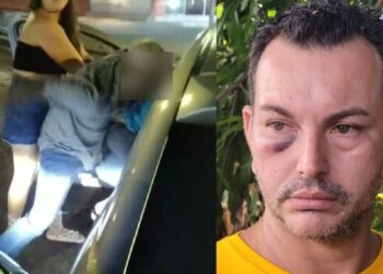 Vídeo mostra motorista de aplicativo sendo 3sp4nc4d0 por condutor de caminhonete após bater em carro