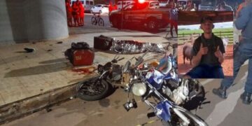 Vídeo: Entregador m*rre após  batida entre duas motos em Três Lagoas 
