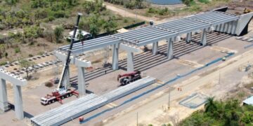 Com avanço, obra da ponte da Rota Bioceânica está 43,6% concluída nas duas margens do Rio Paraguai