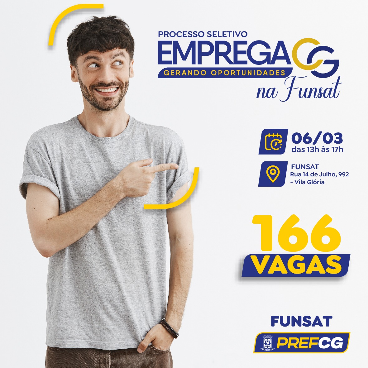 Emprega CG: Funsat realiza processo seletivo para 19 funções na próxima quarta-feira (6)