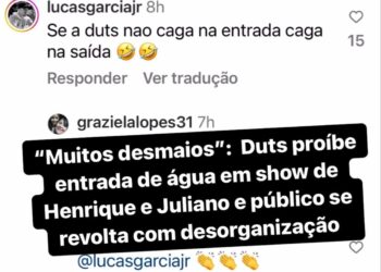“Muitos desmaios”:  Duts proíbe entrada de água em show de Henrique e Juliano e público se revolta com desorganização 