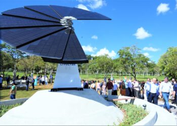 Flor solar: Pequena usina de energia fotovoltaica é inaugurado na Capital