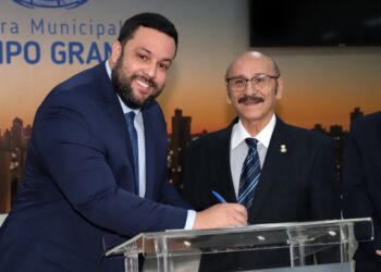 Sem presença do presidente da Casa, Gian Sandim toma posse como vereador de Campo Grande