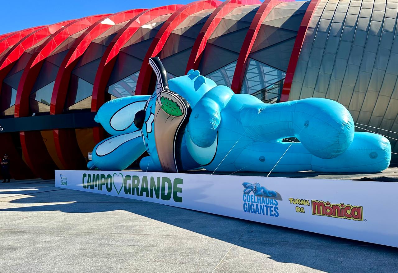 Sansão gigante da Turma da Mônica “visita” Bioparque Pantanal