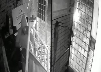 Vídeo: ladrões dão ré em carro e arrombam loja de ferramentas aberta há um mês