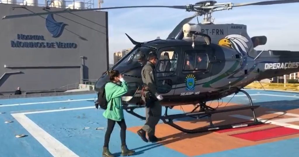 MS ajuda enviando helicópteros de resgates e auxiliando na entrega de água e mantimentos ao RC