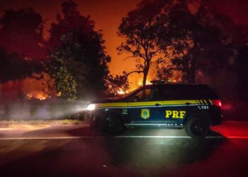 PRF monitora queimadas em áreas próximas a rodovias federais na região do Pantanal