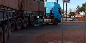 Ciclista morre ao ser atropelado por carreta em Sidrolândia