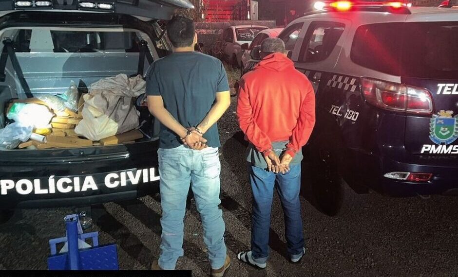 Dupla é presa por tráfico com 60 kg drogas em residência em Ponta Porã