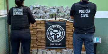 Polícia Civil fechou um armazém de depósito de maconha e skunk em Ponta Porã