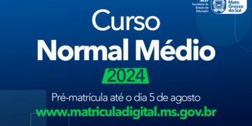 Período de pré-matrícula para o curso Normal Médio termina no dia 5 de agosto