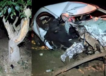 Bêbado bate carro em árvore e esposa e filha morrem em Amambai