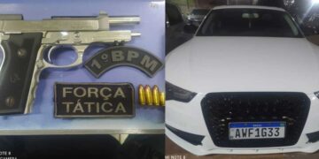 ‘Loira do Audi’ e amigos foram presos por abrir fogo na saída da famosa casa de shows de Campo Grande.