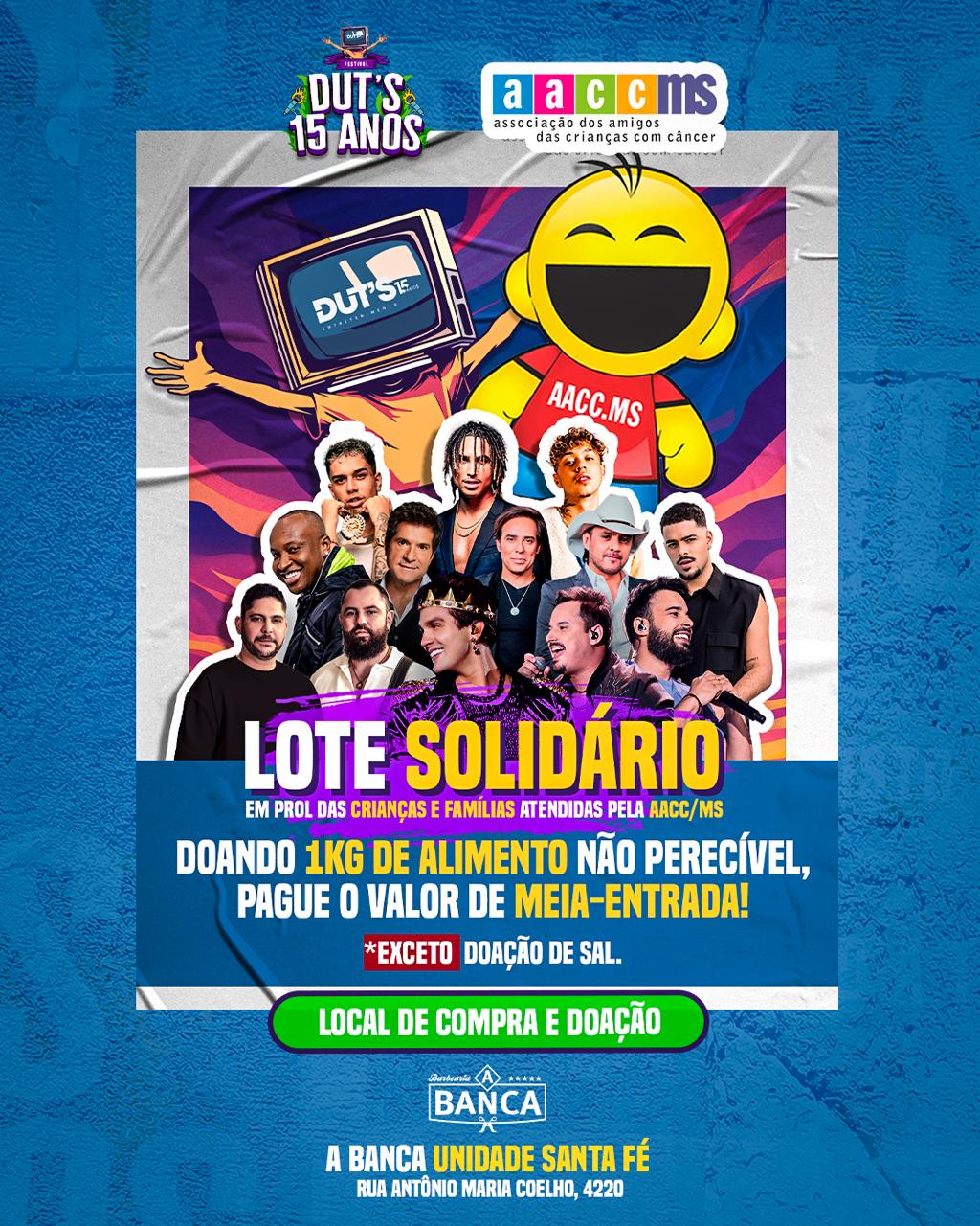 Parceria entre a Dut’s Entretenimento e a ACC/MS, é a chance de ver seu ídolo e ajudar uma causa nobre