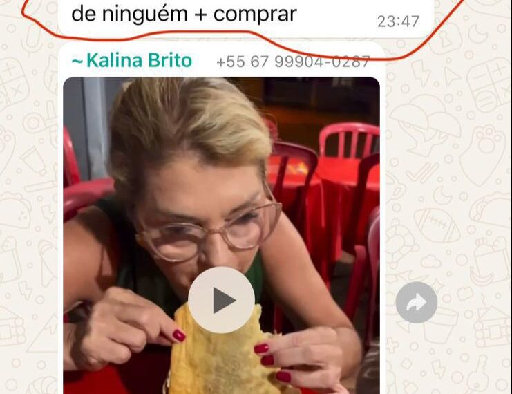 Em Sidrolândia, militante de Rodrigo Basso propõe boicote a pastelaria após prefeita aparecer comendo pastel no local