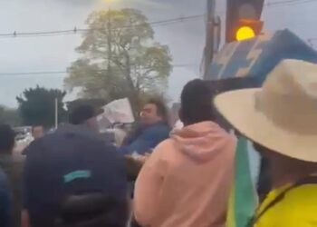 Vídeo: clima esquenta na Afonso Pena e bandeirada ganha sentido literal entre cabos eleitorais 