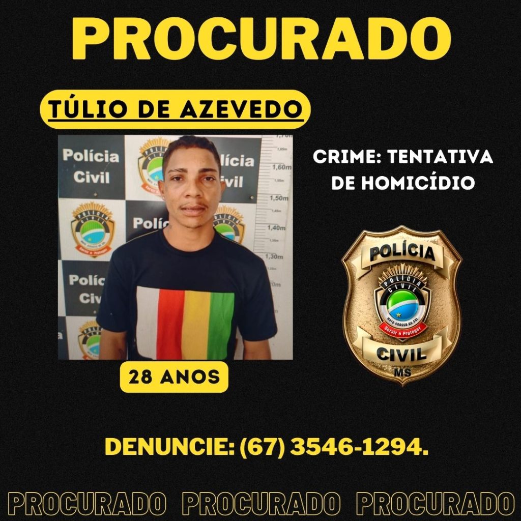 Polícia pede ajuda da população para localizar suspeito de tentativa de homicídio