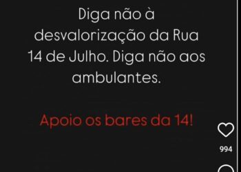 Dono de bar na 14 reclama de ambulantes e cria torta de climão contra o proletariado