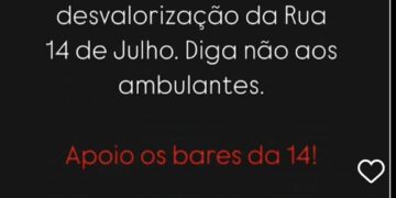 Dono de bar na 14 reclama de ambulantes e cria torta de climão contra o proletariado
