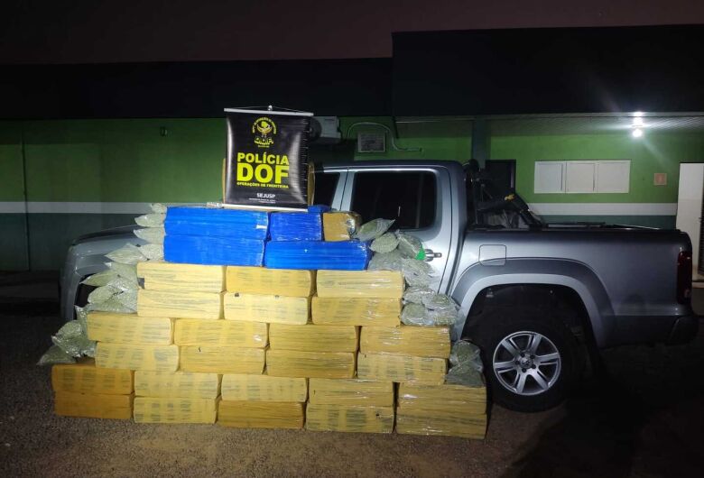 Caminhonete carregada com mais de 800 kg de entorpecente é apreendida na MS-295