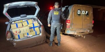 Polícia apreende veículo com grande quantidade de mercadorias ilegais na MS-466