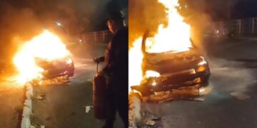 Incêndio em carro se espalha e atinge casa na Av. Presidente Vargas; família foi resgatada