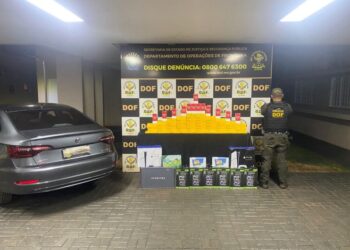 DOF apreende carregamento de produtos eletrônicos ilegais em Maracaju