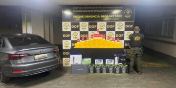 DOF apreende carregamento de produtos eletrônicos ilegais em Maracaju