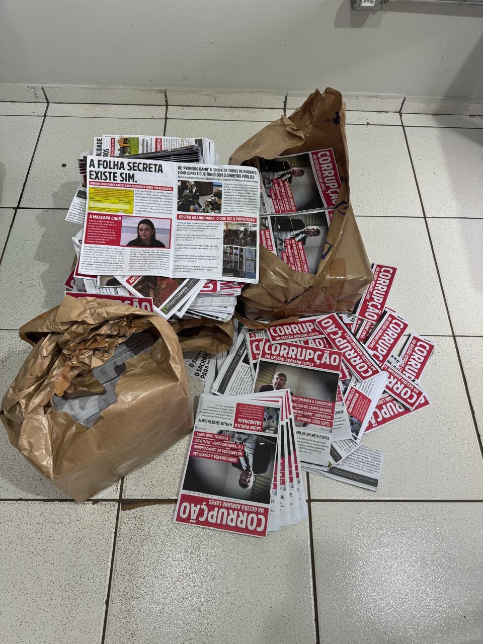Jornal apócrifo com material contra Adriane é apreendido pelo Garras 