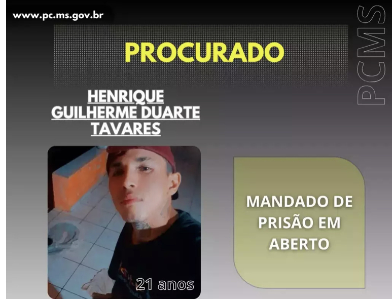 Polícia Civil divulga cartaz de procurado por estupro em Coxim