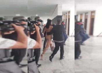 Vídeo: Nua, mulher em surto entra no Planalto e tenta falar com presidente Lula
