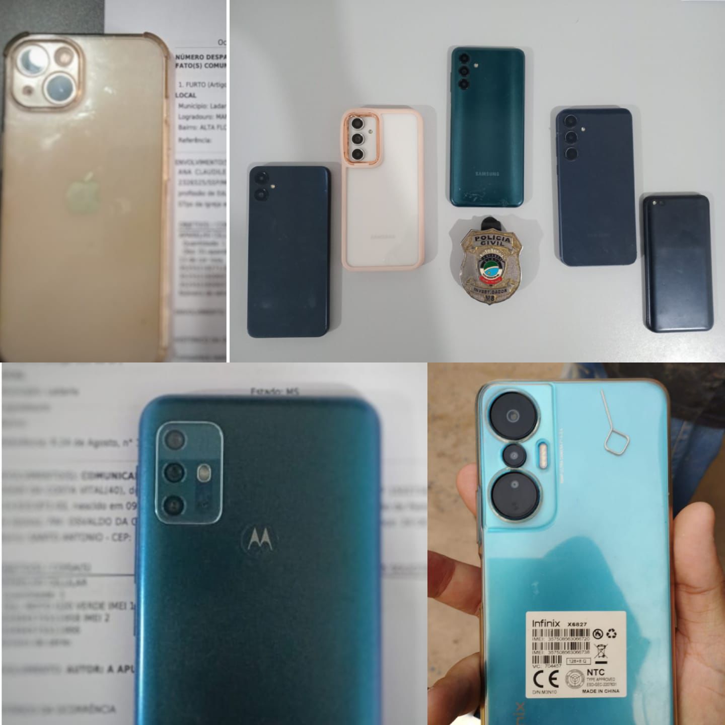 Em operação “Rastrum” polícia de Ladário recupera celulares furtados