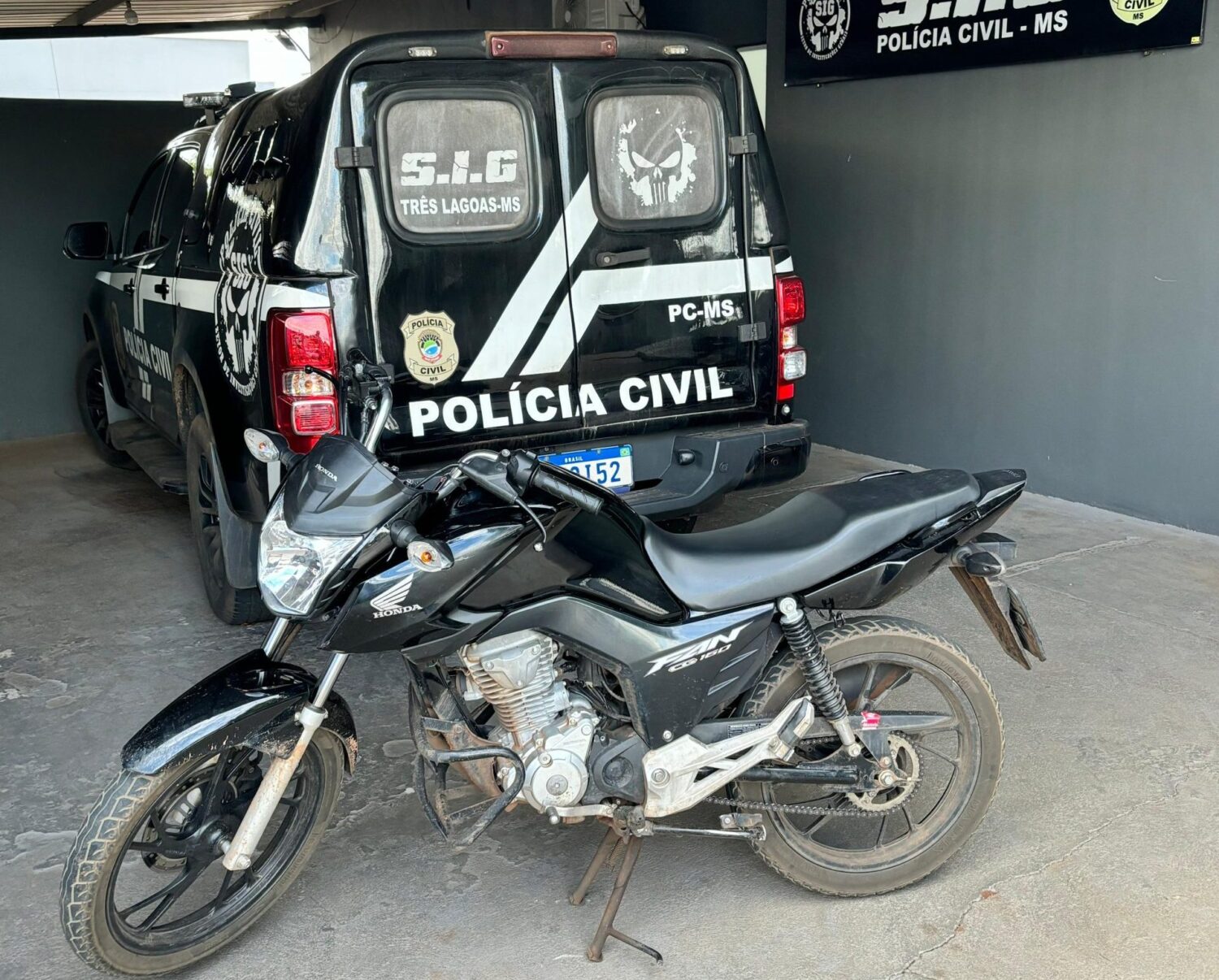 Polícia recupera motocicleta furtada em Três Lagoas e investiga receptação