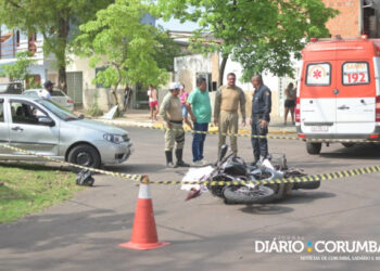 Guarda municipal morre ao bater moto em carro na cidade de Corumbá