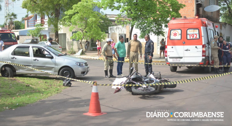 Guarda municipal morre ao bater moto em carro na cidade de Corumbá