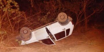 Capotamento na MS-423 deixa jovem ferido em Rio Verde do Mato Grosso