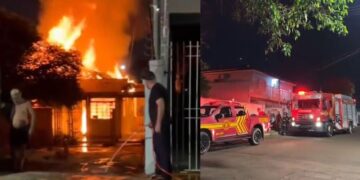 Incêndio devasta residência no bairro Amambaí em Campo Grande
