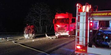 Motorista m*rre em colisão frontal com carreta na BR-262, em Miranda