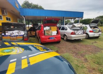 PRF apreende quatro veículos com mercadorias estrangeiras em Brasilândia”