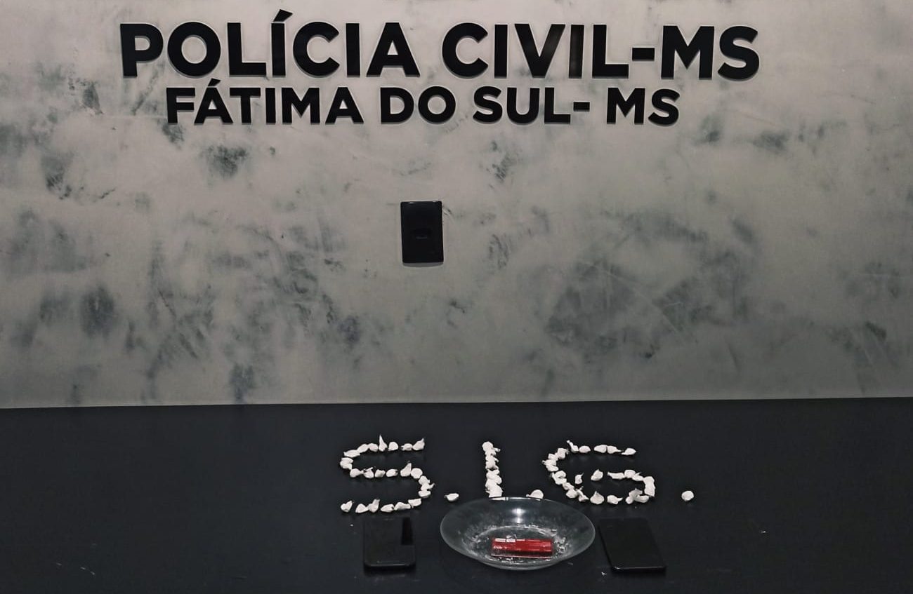Casal e preso por tráfico de drogas em Fátima do Sul, droga apreendida tem valor estimado em R$ 3.400