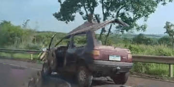 Mulher morre em acidente na BR-158 e motorista é preso por dívida de pensão alimentícia