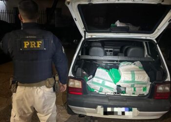 PRF apreende 108 Kg de maconha em Fiscalização na BR-163, em Rio Brilhante