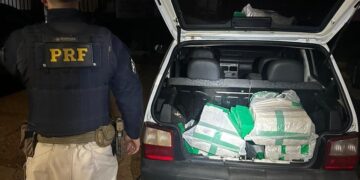 PRF apreende 108 Kg de maconha em Fiscalização na BR-163, em Rio Brilhante