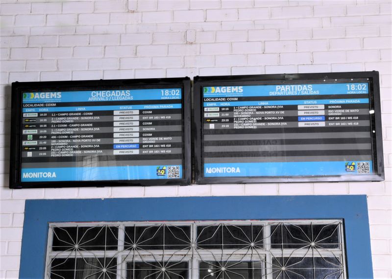 Novos painéis informativos em terminais rodoviários de MS