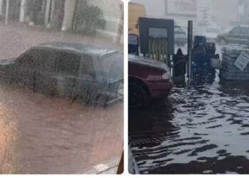 Temporal em Paranaíba causa alagamentos e estragos na cidade