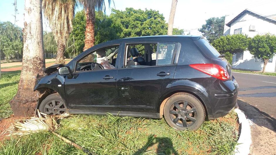 Motorista perde controle e bate veículo em árvore na Orla Morena