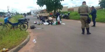 Idoso bate mobilete em caminhonete e morre em avenida de Três Lagoas