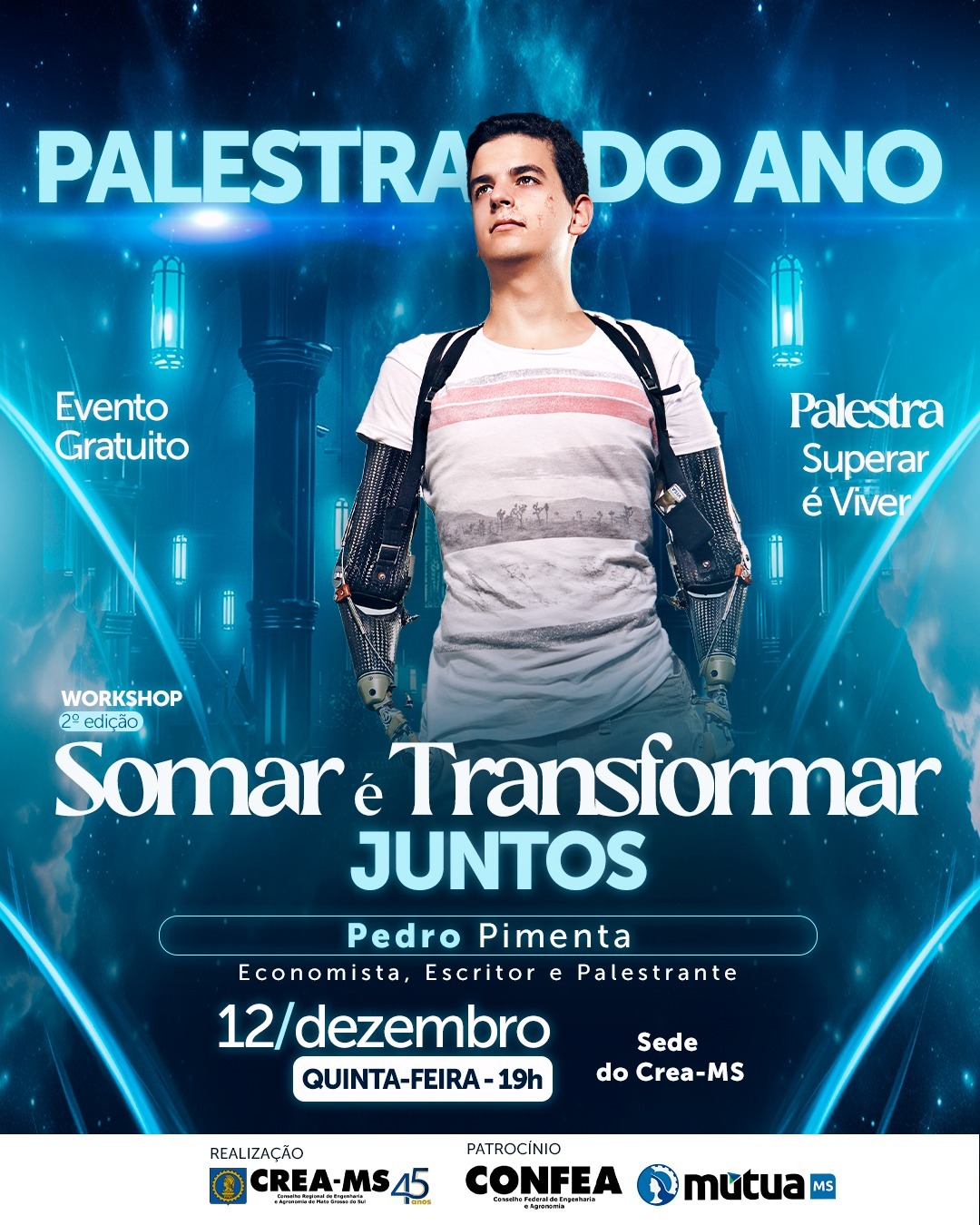 Economista e escritor Pedro Pimenta é atração de evento do Crea-MS na próxima quinta-feira